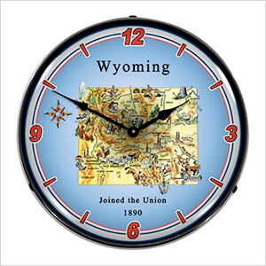 State of Wyoming Backlit Wall Clock