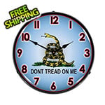 Collectable Sign and Clock Don't Tread on Me Backlit Wall Clock