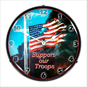 Support Our Troops Backlit Wall Clock