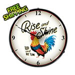 Collectable Sign and Clock Rise and Shine Backlit Wall Clock