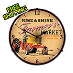 Collectable Sign and Clock Farmers Market Backlit Wall Clock