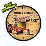 Collectable Sign and Clock Farmers Market Backlit Wall Clock