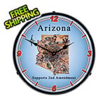 Collectable Sign and Clock Arizona Supports the 2nd Amendment Backlit Wall Clock