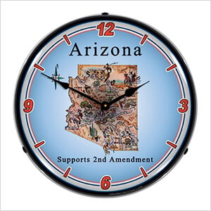 Arizona Supports the 2nd Amendment Backlit Wall Clock