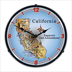 California Supports the 2nd Amendment Backlit Wall Clock