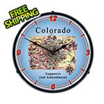 Collectable Sign and Clock Colorado Supports the 2nd Amendment Backlit Wall Clock