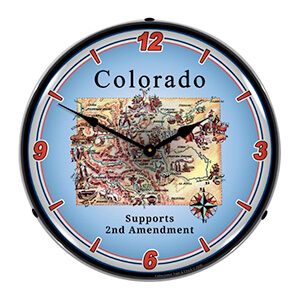 Colorado Supports the 2nd Amendment Backlit Wall Clock