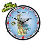 Collectable Sign and Clock Delaware Supports the 2nd Amendment Backlit Wall Clock