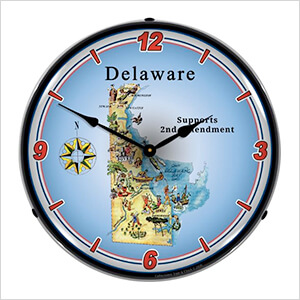 Delaware Supports the 2nd Amendment Backlit Wall Clock