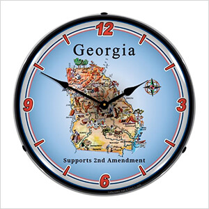 Georgia Supports the 2nd Amendment Backlit Wall Clock