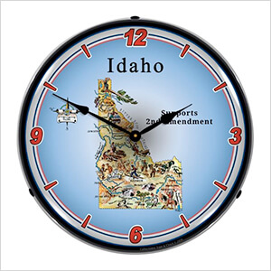 Idaho Supports the 2nd Amendment Backlit Wall Clock