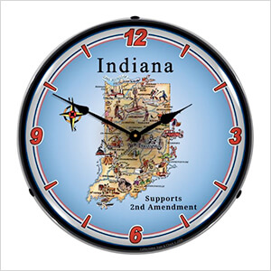 Indiana Supports the 2nd Amendment Backlit Wall Clock
