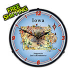 Collectable Sign and Clock Iowa Supports the 2nd Amendment Backlit Wall Clock