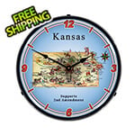 Collectable Sign and Clock Kansas Supports the 2nd Amendment Backlit Wall Clock