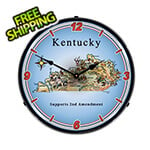 Collectable Sign and Clock Kentucky Supports the 2nd Amendment Backlit Wall Clock