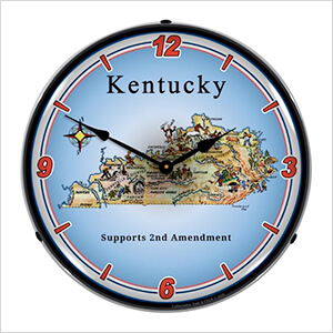 Kentucky Supports the 2nd Amendment Backlit Wall Clock