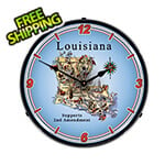 Collectable Sign and Clock Louisiana Supports the 2nd Amendment Backlit Wall Clock