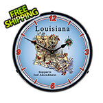 Collectable Sign and Clock Louisiana Supports the 2nd Amendment Backlit Wall Clock