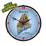 Collectable Sign and Clock Maine Supports the 2nd Amendment Backlit Wall Clock