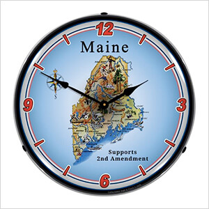 Maine Supports the 2nd Amendment Backlit Wall Clock