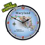Collectable Sign and Clock Maryland Supports the 2nd Amendment Backlit Wall Clock