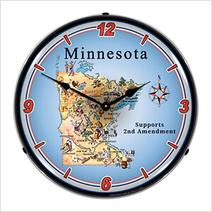 Minnesota Supports the 2nd Amendment Backlit Wall Clock