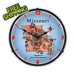 Collectable Sign and Clock Missouri Supports the 2nd Amendment Backlit Wall Clock