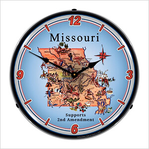 Missouri Supports the 2nd Amendment Backlit Wall Clock