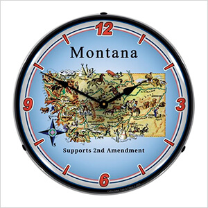 Montana Supports the 2nd Amendment Backlit Wall Clock