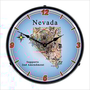 Nevada Supports the 2nd Amendment Backlit Wall Clock