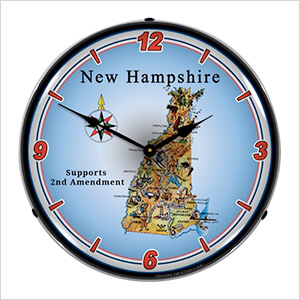New Hampshire Supports the 2nd Amendment Backlit Wall Clock