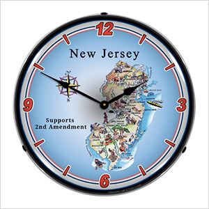 New Jersey Supports the 2nd Amendment Backlit Wall Clock