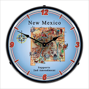 New Mexico Supports the 2nd Amendment Backlit Wall Clock