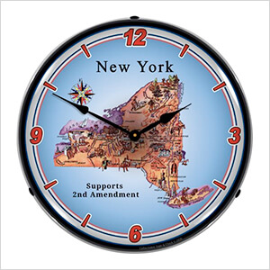 New York Supports the 2nd Amendment Backlit Wall Clock