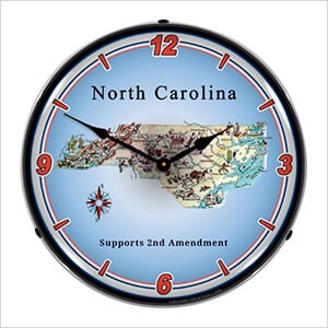 North Carolina Supports the 2nd Amendment Backlit Wall Clock