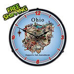 Collectable Sign and Clock Ohio Supports the 2nd Amendment Backlit Wall Clock