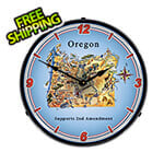 Collectable Sign and Clock Oregon Supports the 2nd Amendment Backlit Wall Clock