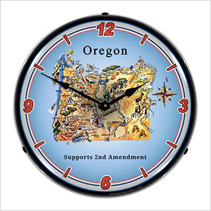 Oregon Supports the 2nd Amendment Backlit Wall Clock