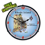 Collectable Sign and Clock Rhode Island Supports the 2nd Amendment Backlit Wall Clock