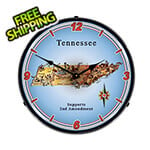 Collectable Sign and Clock Tennessee Supports the 2nd Amendment Backlit Wall Clock