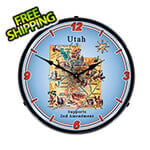 Collectable Sign and Clock Utah Supports the 2nd Amendment Backlit Wall Clock