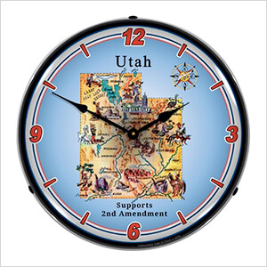 Utah Supports the 2nd Amendment Backlit Wall Clock