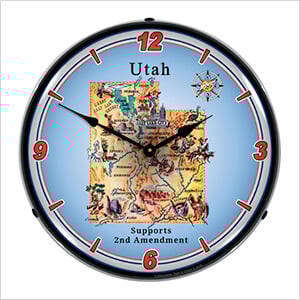 Utah Supports the 2nd Amendment Backlit Wall Clock
