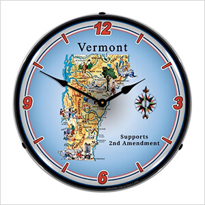 Vermont Supports the 2nd Amendment Backlit Wall Clock