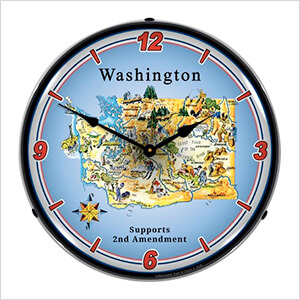 Washington Supports the 2nd Amendment Backlit Wall Clock