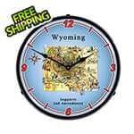 Collectable Sign and Clock Wyoming Supports the 2nd Amendment Backlit Wall Clock