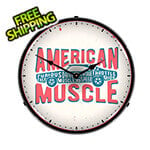 Collectable Sign and Clock American Muscle Backlit Wall Clock
