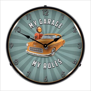 My Garage My Rules Backlit Wall Clock