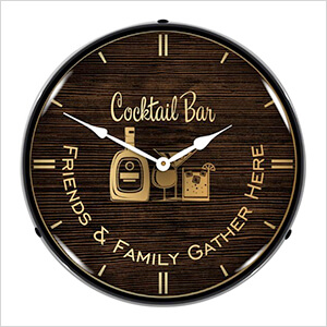 Cocktail Bar Backlit Wall Clock