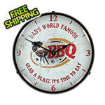 Collectable Sign and Clock Dad's World Famous BBQ Backlit Wall Clock